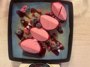 valentine’s day mochi  at Vegan AF Ramen in Krakow