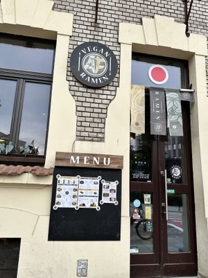 Outside the restaurant   at Vegan AF Ramen in Krakow