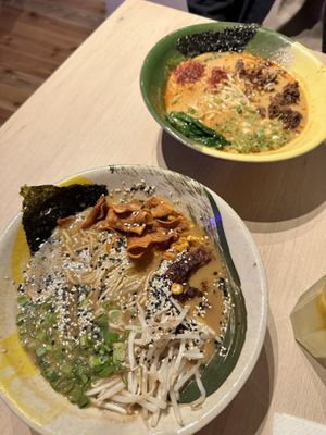 Terror Tantanem (furthest) and Miso Daddy Bbq (closest)  at Vegan AF Ramen in Krakow
