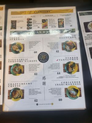 Menu part 3 at Vegan AF Ramen in Krakow