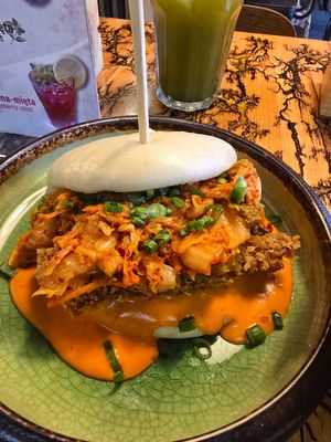 Bao buns are massive at Vegan AF Ramen in Krakow