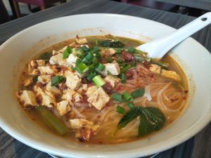 Tom yum street boat noodles at Queen's Kitchen in Kowloon