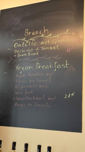 Vegan breakfast mentionned on board at Sofia in Oostende