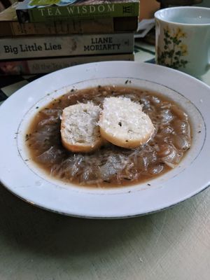 French Onion Soup at Abeille Voyante Tea Co in Millvale