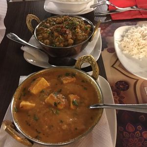 Tofu Curry Chana Masala and Rice at Saffron in Limassol