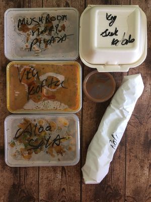 Delivery! - fast and accurate. Through a lot of plastic... is everywhere...  at Saffron in Limassol