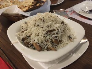 Rice with mushrooms at Saffron in Limassol