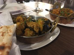 Curry with Eggplants (we requested a vegan version)  at Saffron in Limassol