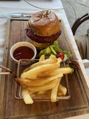Veggie burger   at SingaLing's Restaurant in New Territories