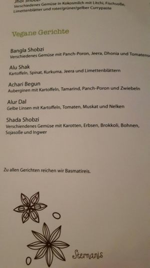 Vegan dishes at Bengal in Freiburg
