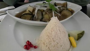 Eggplant with rice at Bengal in Freiburg