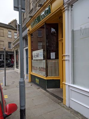 Outside at Bells Diner in Edinburgh