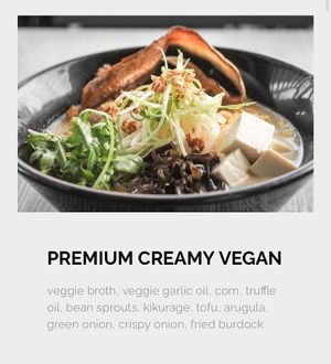 Screenshot of online menu at Obu Ramen House in San Jose