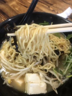 Creamy veggie ramen noodles at Obu Ramen House in San Jose