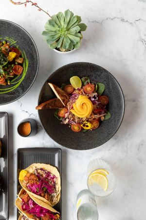 Thai mango salad, vegan chicken tacos and sweet potato gnocchi at The Glen Melbourne in Elsternwick