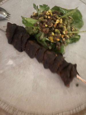 Mushroom shish  at ZA ZA TA in Fortitude Valley