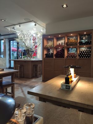 Inside the restaurant at Vapiano in Dusseldorf