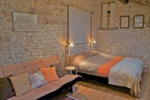 Double or Twin beds in the Studio Gite at Under The Lime Tree in Angouleme