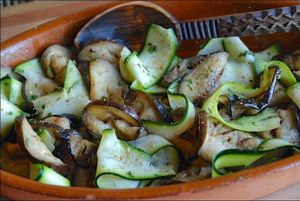 Courgette & aubergine salad at Under The Lime Tree in Angouleme