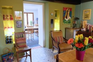 Kitchen through to dinning room at Under The Lime Tree in Angouleme