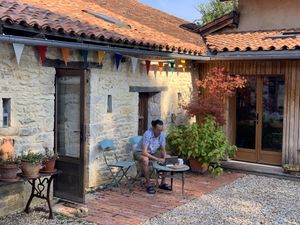 Looking back on our Gite.  at Under The Lime Tree in Angouleme