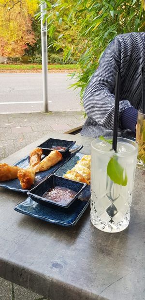 view from outdoor seating...definitely a people watching spot! at Happy Kitchen in Baden Baden