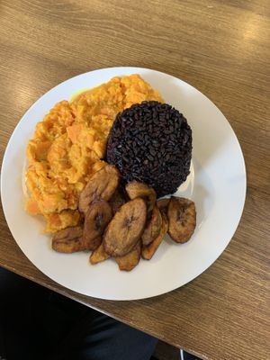 Sweet potato curry, black rice and plantain meal deal   at Eat of Eden in South West London