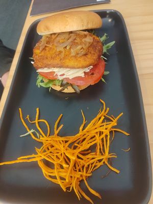 Plant based burger at Mountain Mumma in Sheffield