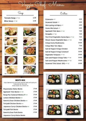 Menu page 1 at Veggie Chef in Oakleigh