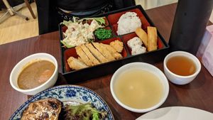 Vegan Curry chicken Bento box at Veggie Chef in Oakleigh