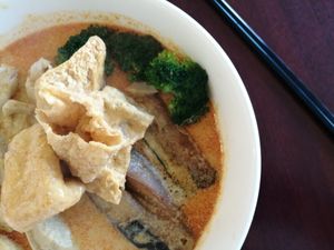 Many vegan laksa options at Veggie Chef in Oakleigh