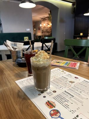 coconut ice coffee and jallab  at Falla in Katowice