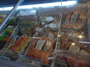 vegan burgers, sausages... at Frutos & Semillas in Medellin