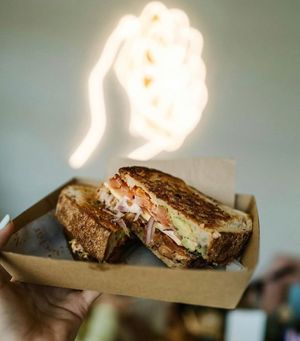 Smokey BBQ Pulled Jackfruit with Organic Sourdough at Nectar Juice House in Cabarita Beach