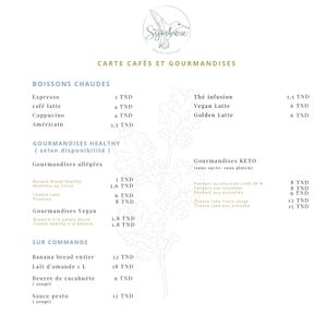 Menu  at Symbiose in Tunis