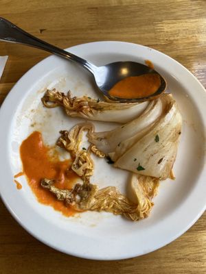 Cabbage starter with chili sauce    at local EAT in Seoul