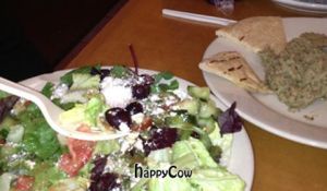 Greek salad and babaganouj from the caravaan  at La Cocina de Luz in Telluride