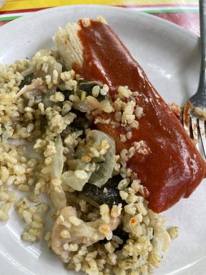 Tamale special comes with two tamales with two sides  at La Cocina de Luz in Telluride