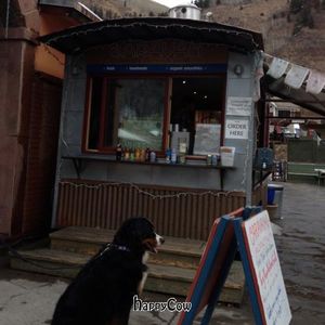 exterior of the caravaan restaurant. it's a take out. can either sit at tables outside or be served at restaurant next door.  at La Cocina de Luz in Telluride
