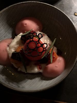 Dessert: Kokos Milchreis mit Kombucha Schaum   at TIAN am Burg - Pop Up in Lech