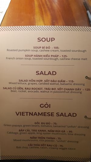 Menu 2/10 at Cu Va Re in Ho Chi Minh City