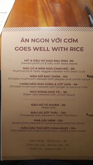 Menu 4/10 at Cu Va Re in Ho Chi Minh City