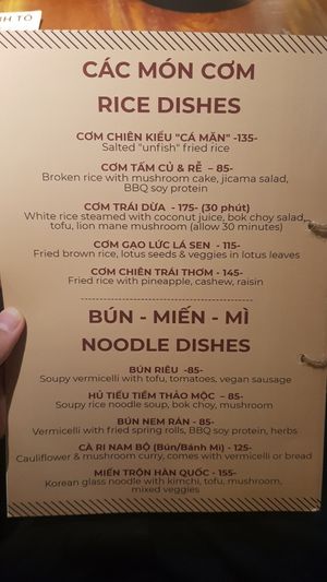Menu 6/10 at Cu Va Re in Ho Chi Minh City