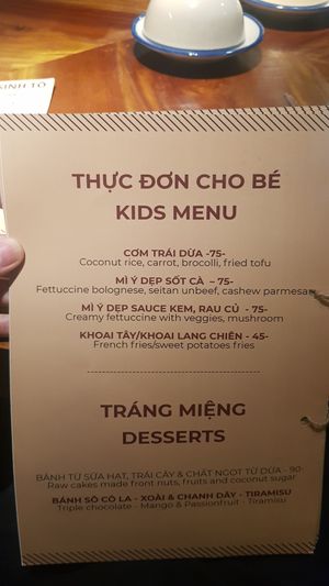 Menu 8/10 at Cu Va Re in Ho Chi Minh City