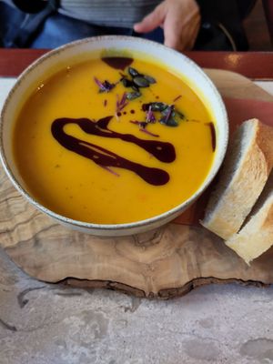 Mini Kürbissuppe at Café Lebenslust in Rothenburg Ob Der Tauber
