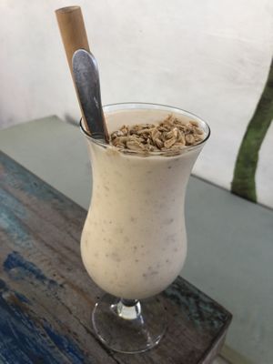 Peanut butter smoothie  at Sunny Cafe in Penida Island