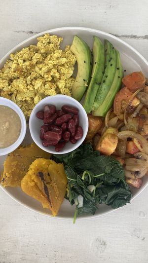 Vegan brekky, came with slice of sourdough bread  at Sunny Cafe in Penida Island