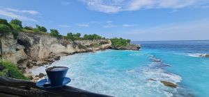 Coffee on the edge at KLYF Club Blue Lagoon in Lembongan