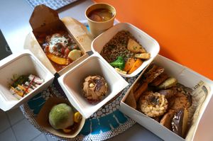 Delivery: Couscous + Lasagna + Caprese + Montblanc + Mochi + Cookie Box at Soya Cantine Bio in Paris