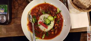 Chili sin carne (dish of the day) at Soya Cantine Bio in Paris